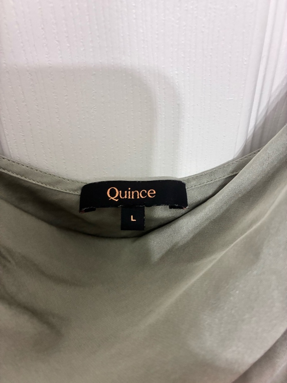 Quince sage colored cowl neck stretchy silk camisole - size large - Picture 2 of 5